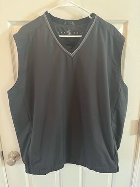 Nike Men’s Sleeveless V-Neck Golf Vest - Black with Gray Trim